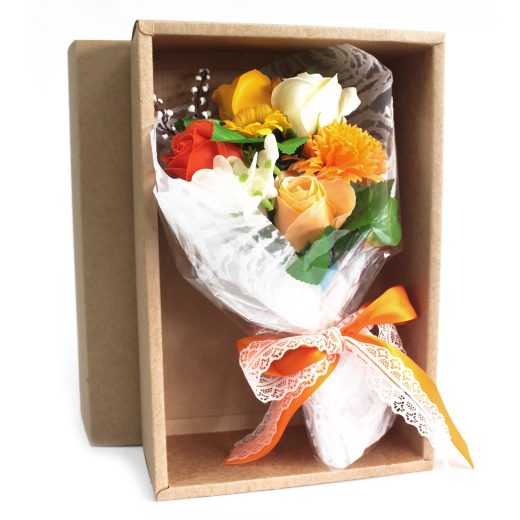 Orange boxed hand soap flower bouquet u2013 Ancient Wisdom Orange Boxed Hand Soap Flower Bouquet by Ancient Wisdom