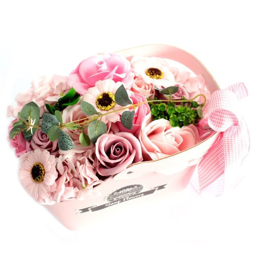 Pink basket soap flower bouquet u2013 Ancient Wisdom Pink Basket Soap Flower Bouquet by Ancient Wisdom