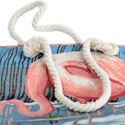 Pink flamingo rope handle bag u2013 Ancient Wisdom Pink Flamingo Rope Handle Bag by Ancient Wisdom