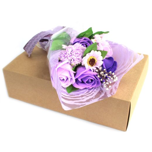 Purple boxed hand soap flower bouquet u2013 Ancient Wisdom Purple Boxed Hand Soap Flower Bouquet by Ancient Wisdom