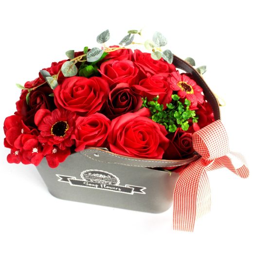 Red basket soap flower bouquet u2013 Ancient Wisdom Red Basket Soap Flower Bouquet by Ancient Wisdom