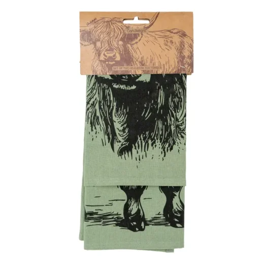 Set of 2 Tea Towels Highland Cow 6pk u2013 Candlelight Home Set of 2 Tea Towels Highland Cow 6pk by Candlelight Home