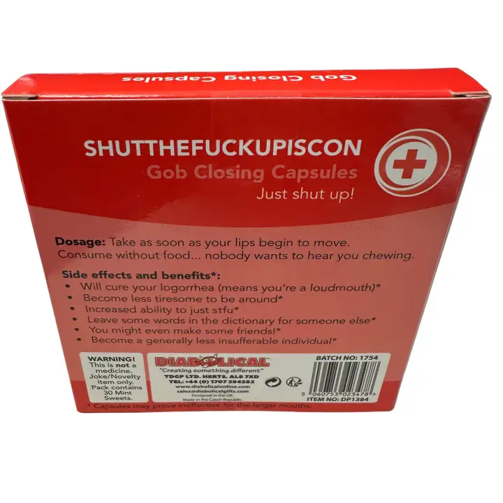 Shutthefuckupiscon joke sweet gift by The Diabolical Gift People – detail view