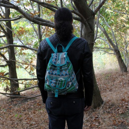 Teal jacquard backpack bag u2013 Ancient Wisdom Teal Jacquard Backpack Bag by Ancient Wisdom