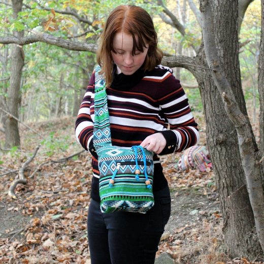 Teal sling jacquard bag u2013 Ancient Wisdom Teal Sling Jacquard Bag by Ancient Wisdom