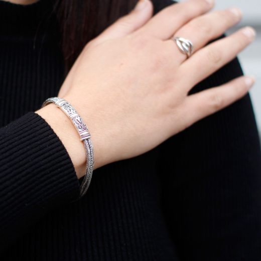 Unisex Twin Chain Silver & Gold Bracelet