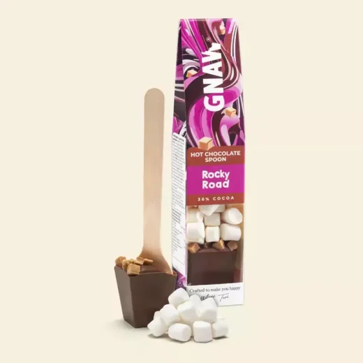 Rocky road hot chocolate spoon with marshmallows u2013 GNAW Chocolate Rocky Road Hot Chocolate Spoon with Marshmallows by GNAW Chocolate