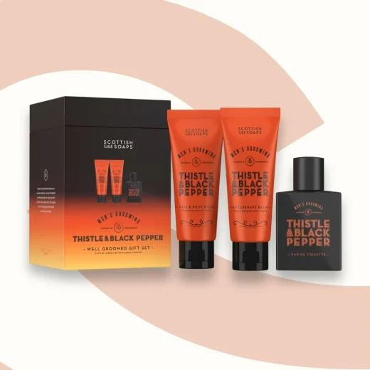Thistle & black pepper well groomed gift set for men u2013 Scottish Fine Soaps Thistle & Black Pepper Well Groomed Gift Set for Men by Scottish Fine Soaps