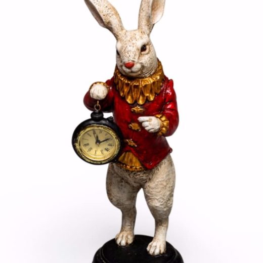 White Rabbit Standing Clock Figure